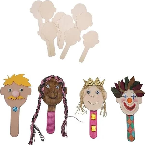Wood Craft Sticks - Faces