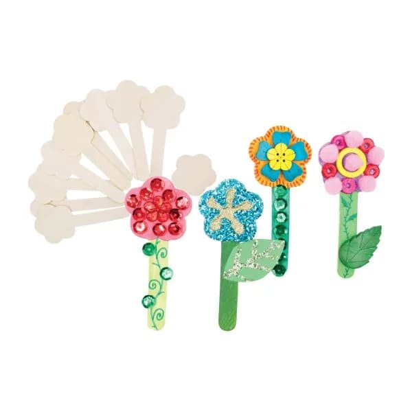 Wood Craft Sticks - Flowers