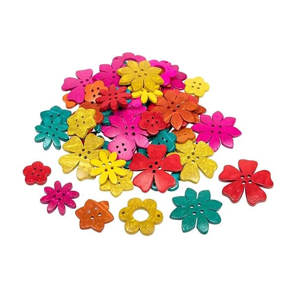 Colored Coconut Shell Flower