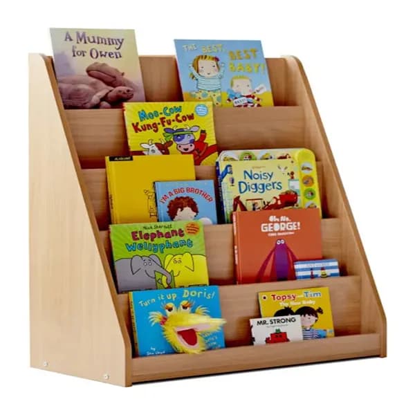 Library Unit With 5 Tiered Fixed Shelves