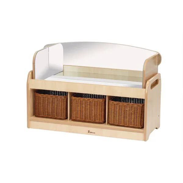 Low Sensory Play Unit - With 3 Clear Tubs & Mirror SurroundLow
