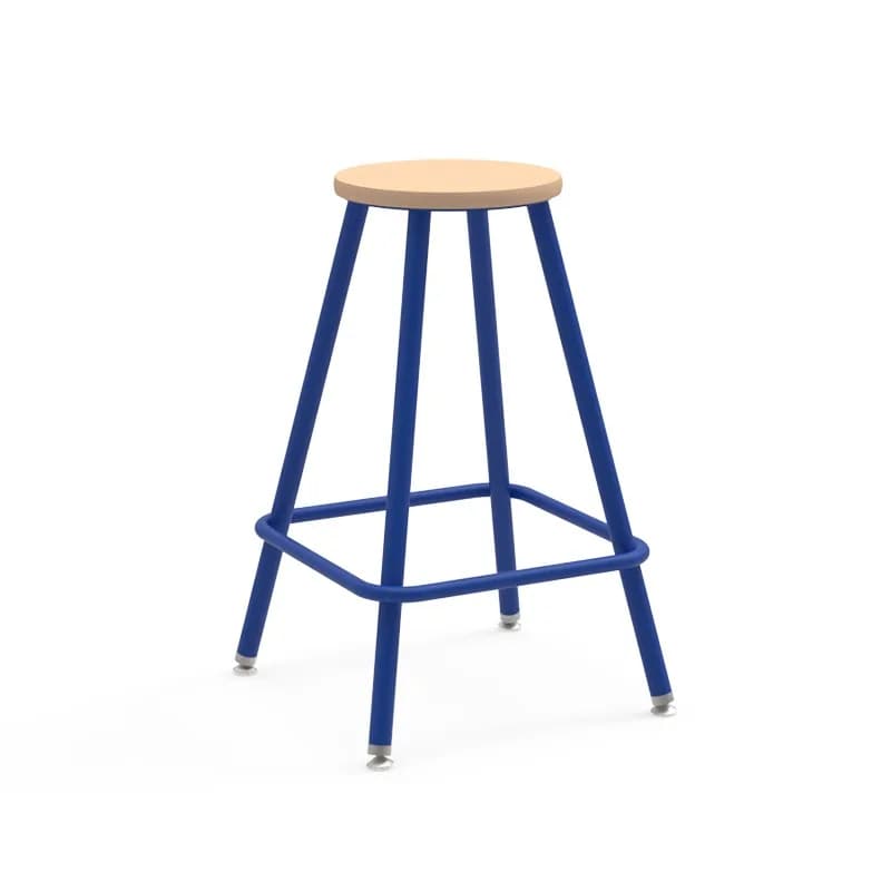Stool with Wooden Seat - H610mm