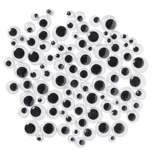 Wiggly Eyes - Black Self Adhesive 100 PCS