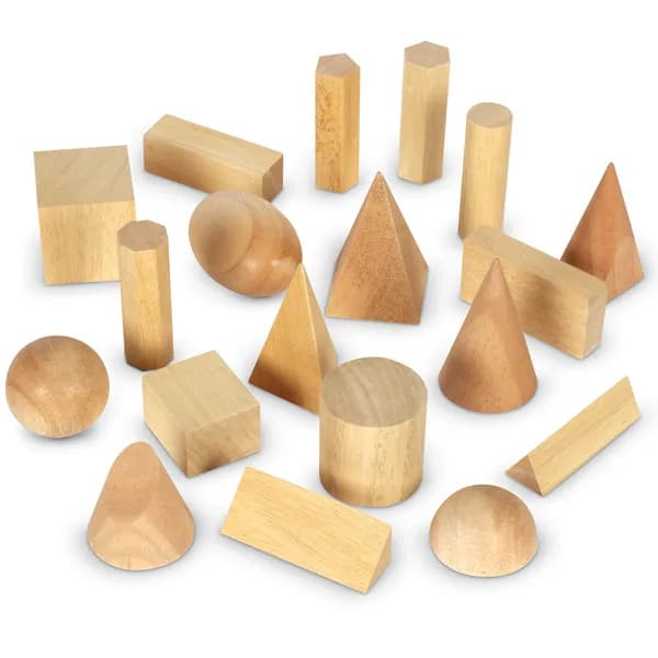 Wooden Geometric Solids - Set of 19