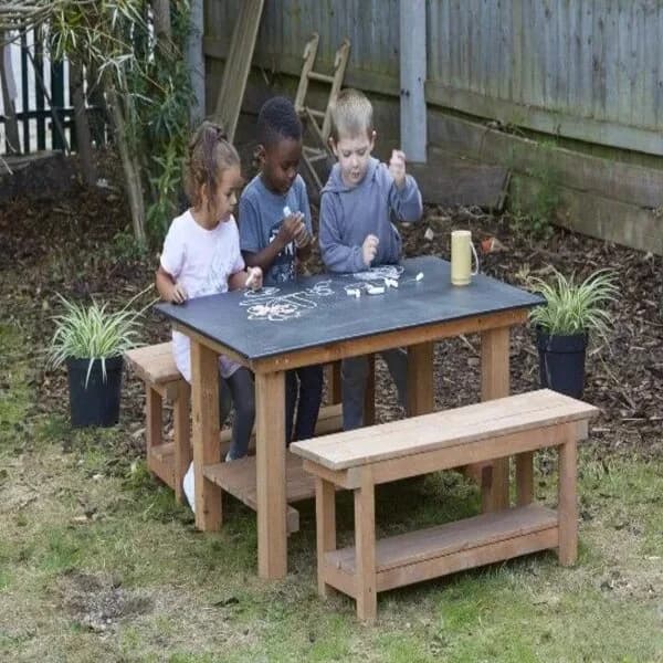 Chalkboard Table And Bench