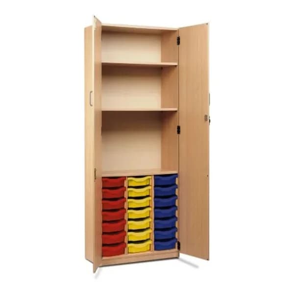 Shallow Tray Storage Cupboard - 21 Trays