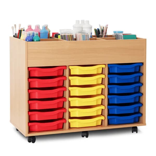 6 Bay Kinderbox With 18 Shallow Trays