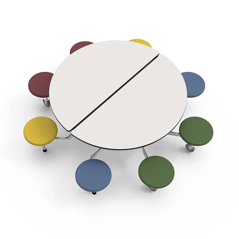 8 Seat Round Mobile Folding Table- H737mm