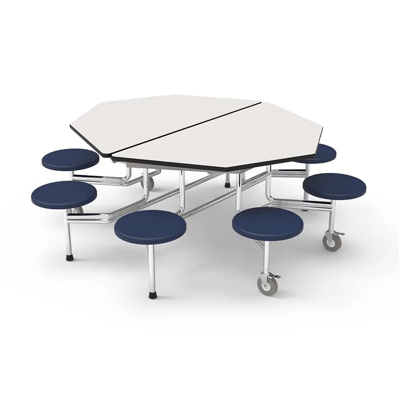 8 Seat Octagonal Mobile Folding Table- H737mm