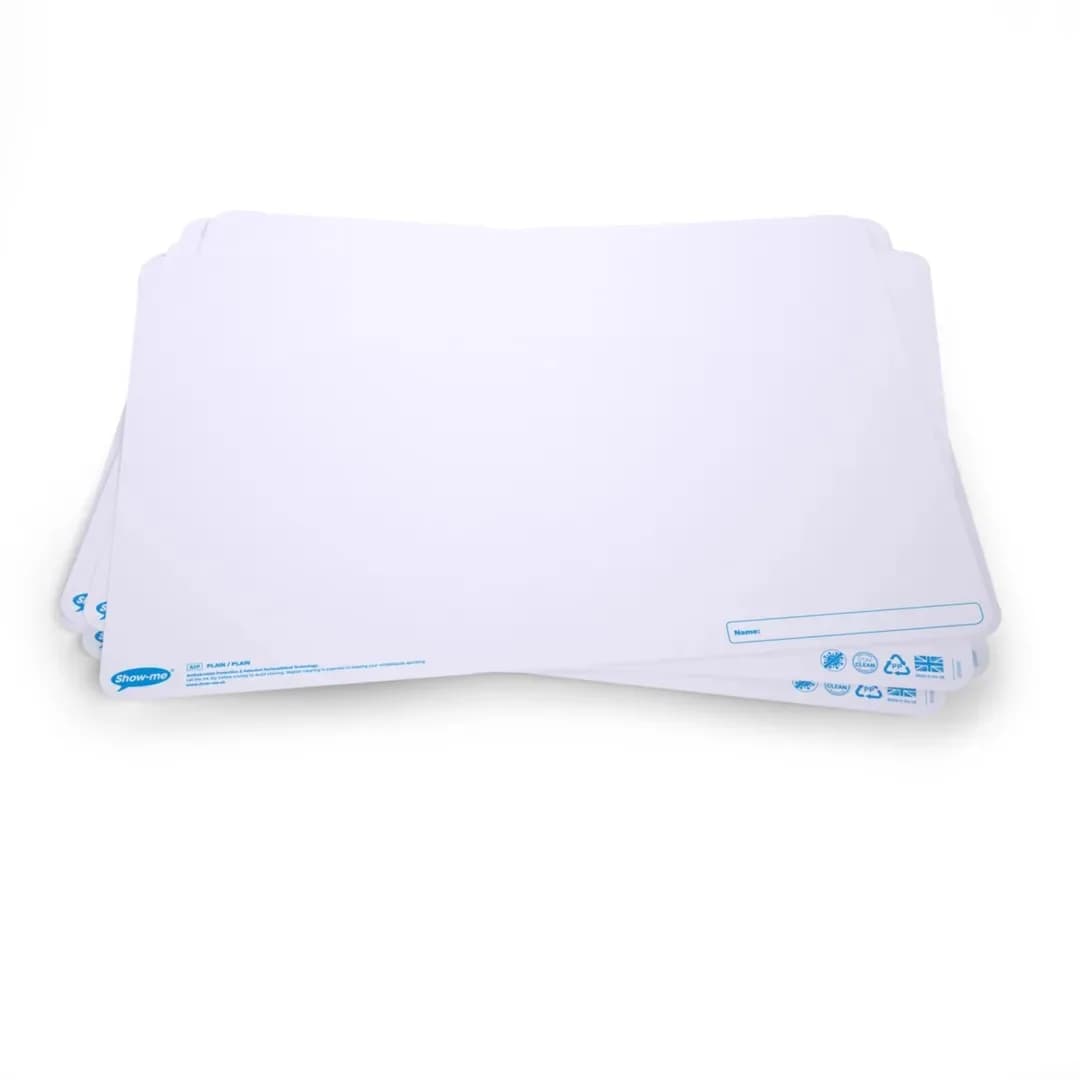 A3 Plain/Plain Whiteboards - Pack of 10